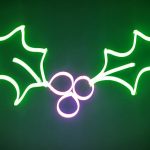 Holly design neon sign made in corporate neon sign making workshop.