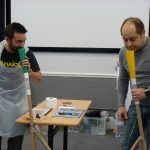 Demonstrating invention made in The Apprentice team building activity.
